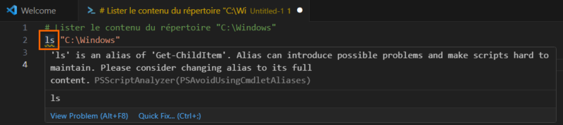 Analyzing a PowerShell script - Via VSCode