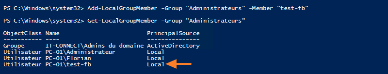 PowerShell - Add administrator group account
