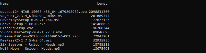 PowerShell - Top 10 Large Files - 1