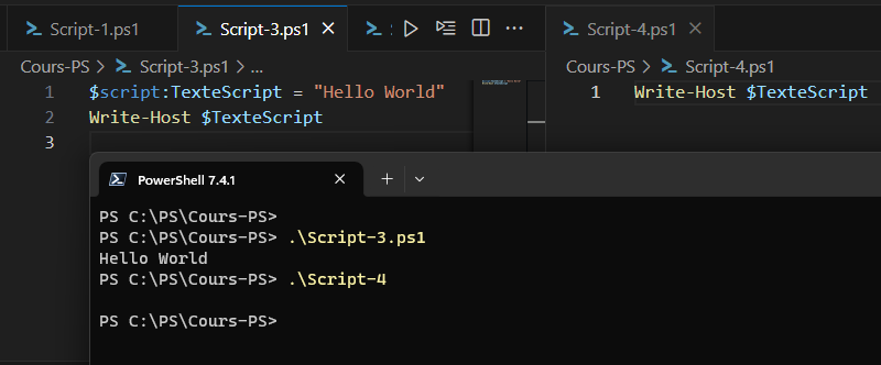 PowerShell - Variables - Script scope