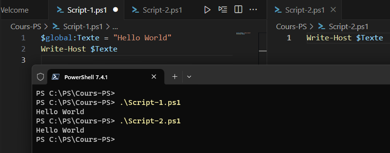 PowerShell - Variables - Global scope