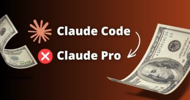 Graphic comparing Claude Code and Claude Pro, with dollar bills flying and a curved arrow suggesting a version choice or price consideration.