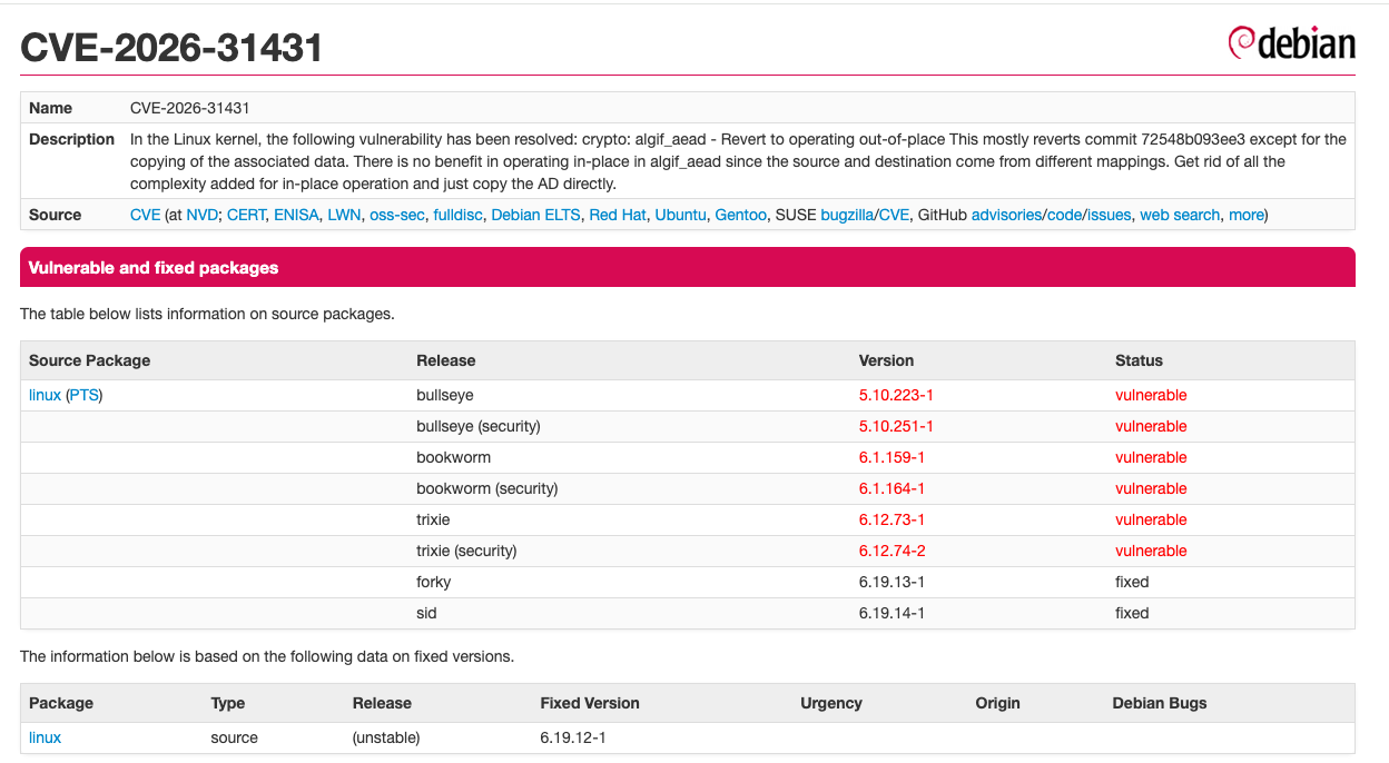Copy Fail: Critical Linux Root Privilege Escalation Flaw