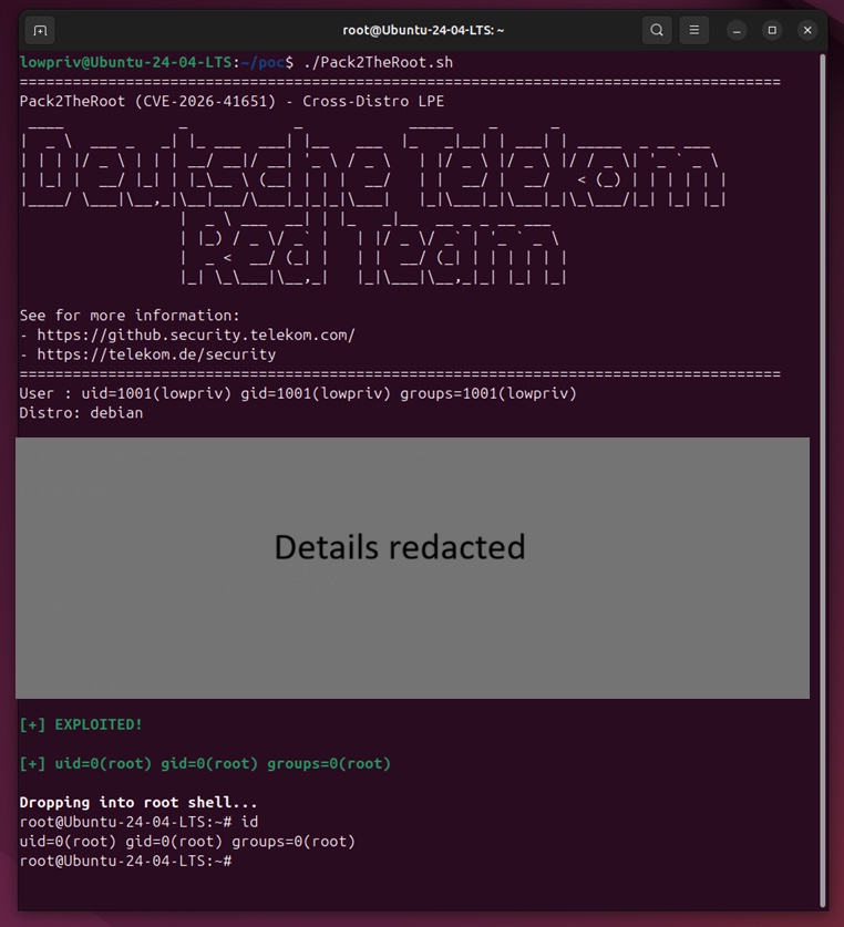 Linux - Pack2TheRoot - Exemple