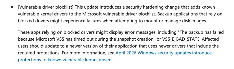 Windows April Update Breaks Backup Tools: Affected Apps