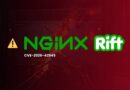 Graphic announcing a vulnerability for NGINX Rift with a warning icon and CVE-2026-42945