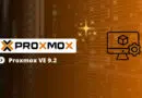 Proxmox VE 9.2 branding with orange data center background and a computer/settings icon on the right.