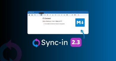 Promo banner for Sync-in 2.3, showing a desktop editor window and the Sync-in logo with a 2.3 badge.