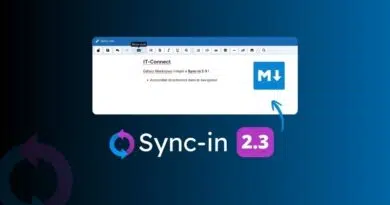 Promo banner for Sync-in 2.3, showing a desktop editor window and the Sync-in logo with a 2.3 badge.