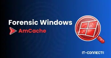 Banner: 'Forensic Windows AmCache' with a Windows magnifier logo on a blue gradient background.