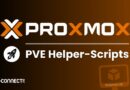 Proxmox PVE Helper-Scripts banner with orange logo and rocket icon on a dark gradient background.