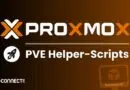 Proxmox PVE Helper-Scripts banner with orange logo and rocket icon on a dark gradient background.