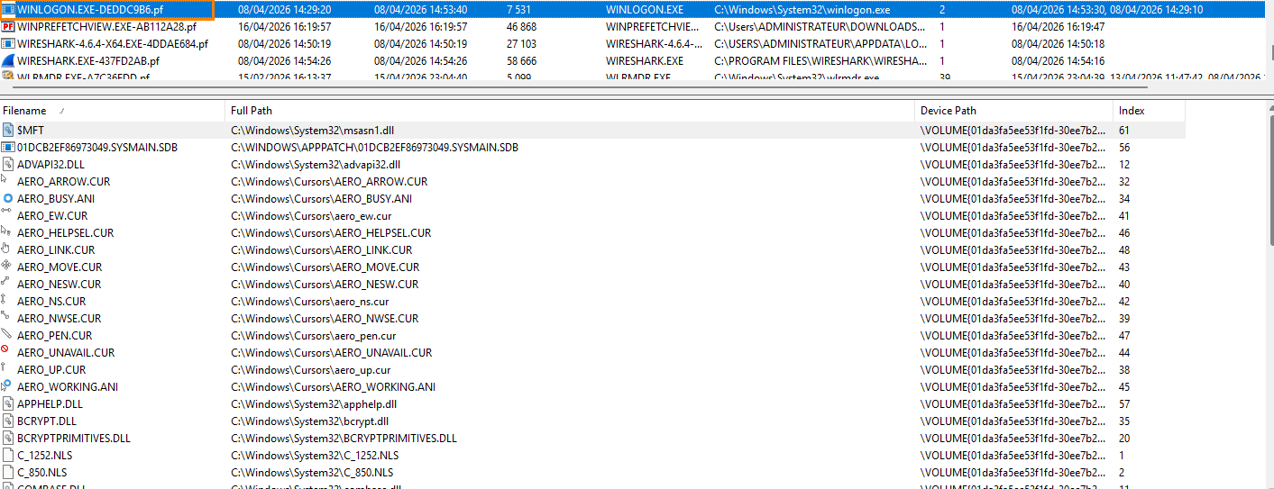 winlogon prefetch analysis