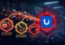 Cybersecurity illustration with three vulnerability icons labeled CVE-2026-34908 (auth bypass), CVE-2026-34909 (path traversal), and CVE-2026-34910 (RCE root), with data streams converging on a glowing blue app logo.
