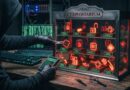 Person in a hoodie and gloves uses a handheld device to interact with a glowing red exhibit labeled L'EXPLOTTARIUM.