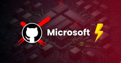 GitHub logo with red cross marks beside the word Microsoft and a yellow lightning bolt on a dark circuit-board background.