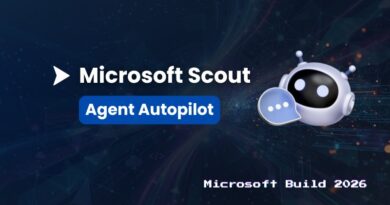 Banner for Microsoft Scout: Agent Autopilot with a friendly robot mascot and 'Microsoft Build 2026' caption.