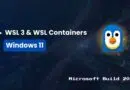 Hero image promoting WSL 3 & WSL Containers on Windows 11; includes Windows 11 badge and Tux mascot, with 'Microsoft Build 2026' footer.