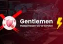 Logo-style banner for 'Gentlemen Ransomware-as-a-Service' featuring a shield with a red X, a yellow lightning bolt, and a dark cyber background.
