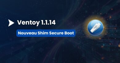 Ventoy 1.1.14 banner with a blue badge reading 'Nouveau Shim Secure Boot' and a circular blue icon on the right.