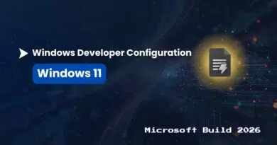 Windows Developer Configuration: Windows 11 logo with a dark tech background and 'Microsoft Build 2026' text on the right.