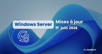 Slide announcing Windows Server updates for June 2026 with IT-Connect branding on a blue abstract background