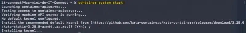 container system start - Example