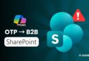 Marketing graphic for SharePoint B2B migration with OTP → B2B text, SharePoint badge, and IT-Connect branding.