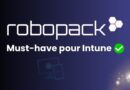 Robopack promotional banner showing the logo and the phrase 'Must-have pour Intune' with a green checkmark on a blue gradient background.