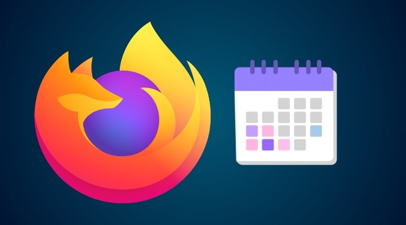 Mozilla Firefox logo beside a calendar icon, suggesting scheduling or dates related features in Firefox