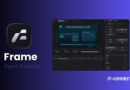 Promotional banner showing the Frame Open Source logo and name beside a dark software dashboard on a purple gradient background.