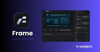 Promotional banner showing the Frame Open Source logo and name beside a dark software dashboard on a purple gradient background.