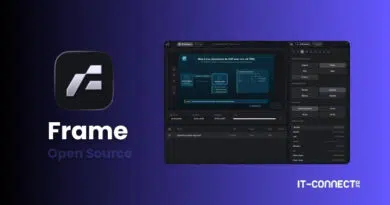 Promotional banner showing the Frame Open Source logo and name beside a dark software dashboard on a purple gradient background.