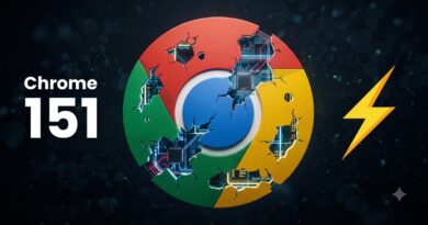Chrome logo with cracked, exposed circuitry, the number 151 to the left, and a yellow lightning bolt on the right against a dark background.