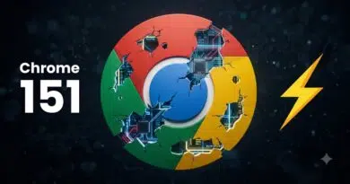 Chrome logo with cracked, exposed circuitry, the number 151 to the left, and a yellow lightning bolt on the right against a dark background.