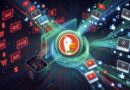 Central circular logo with a duck, surrounded by neon circuitry and floating social media and ad icons