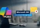 Microsoft 365 Cross-tenant Message Recall banner with colorful M365 logo and an email icon on an office desk.