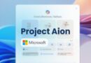 Hero image: large 'Project Aion' text over a blurred Microsoft-style dashboard with a colorful Microsoft logo in the corner.