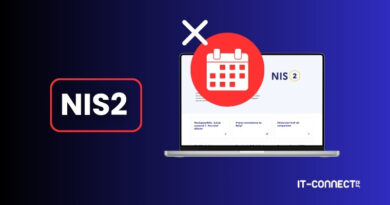 Illustration showing NIS2 branding with a laptop and a large red calendar icon, suggesting NIS2 deadlines or timelines on the IT-Connect page.