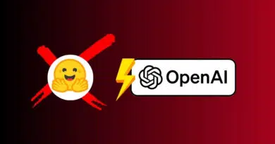 OpenAI logo with a yellow lightning bolt on a rounded white badge, on a red gradient background, overlapped by a red X and a smiling emoji in a white circle.