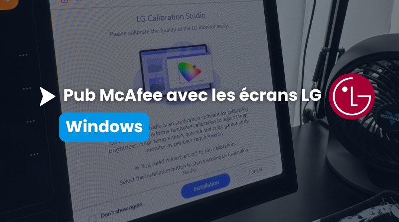 Tutorial thumbnail showing Windows setup for LG monitors, with McAfee branding and LG logo