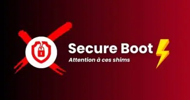 Secure Boot logo on a red gradient background with a shield-and-lock icon and a yellow lightning bolt next to bold white text.