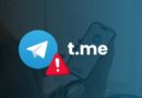 Telegram logo with t.me and a red warning triangle, over a person holding a smartphone—security alert about a suspicious link