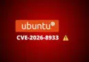 Ubuntu logo with the text 'CVE-2026-8933' and a yellow warning triangle on a red gradient background.