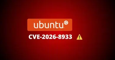Ubuntu logo with the text 'CVE-2026-8933' and a yellow warning triangle on a red gradient background.
