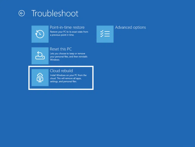 Windows 11 - Cloud Rebuild
