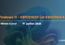 Titre: Windows 11 – KB5101650 et KB5099414, mises à jour (Juillet 2026) avec le logo IT-CONNECT en bas à droite.