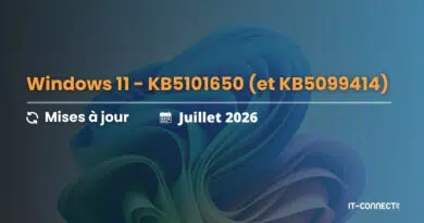 Windows 11 KB5101650: July 2026 Update Rolls Out, But It’s Blocked on Some Dell PCs Titre: Windows 11 – KB5101650 et KB5099414, mises à jour (Juillet 2026) avec le logo IT-CONNECT en bas à droite.
