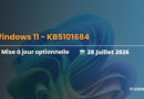 Banner announcing Windows 11 optional update KB5101684 dated 28 July 2026, with IT-Connect watermark on a blue abstract background.