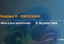 Banner announcing Windows 11 optional update KB5101684 dated 28 July 2026, with IT-Connect watermark on a blue abstract background.